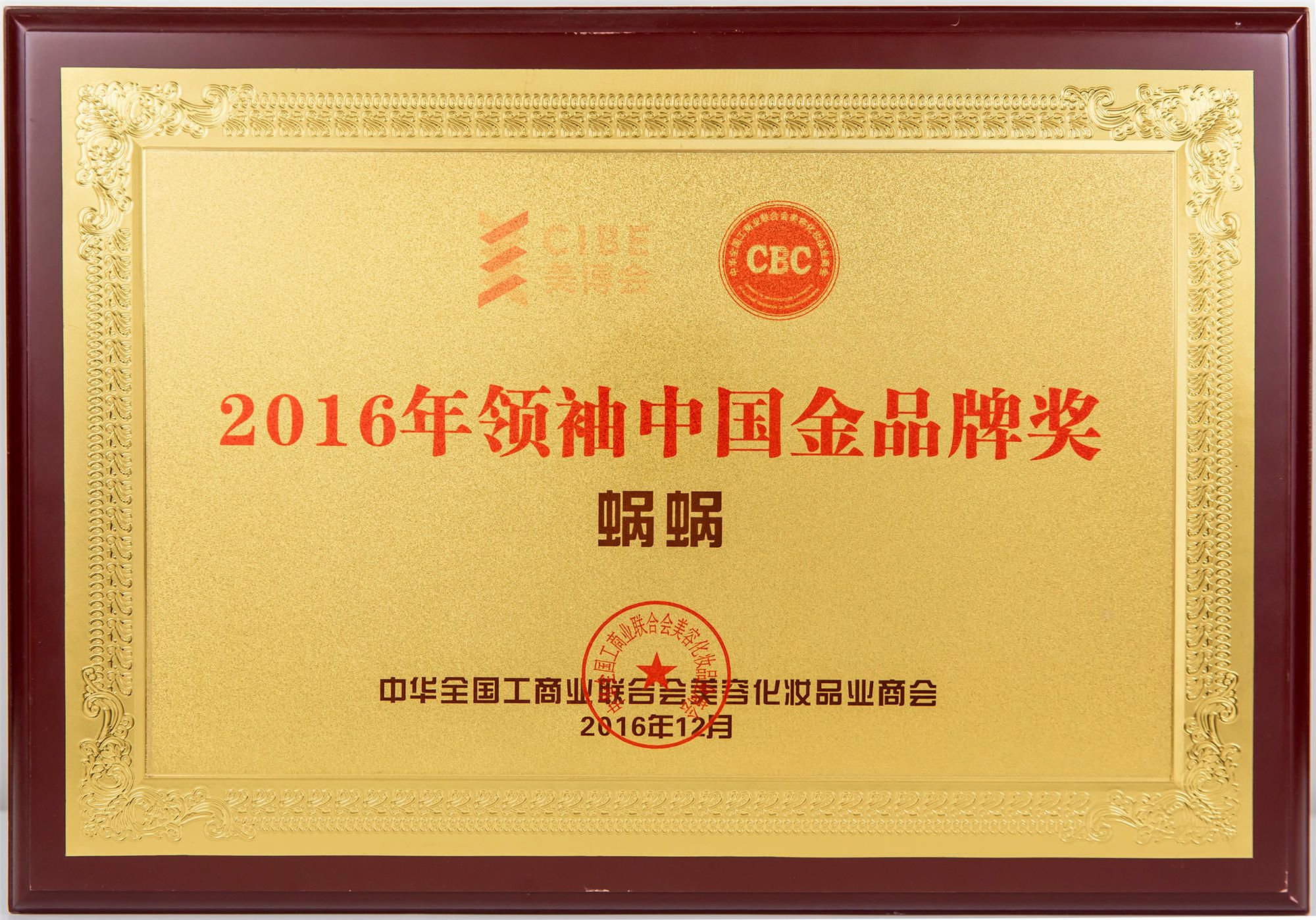 2016領袖中國金獎品牌